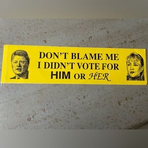 Bill Clinton Hillary Clinton Bumper Sticker